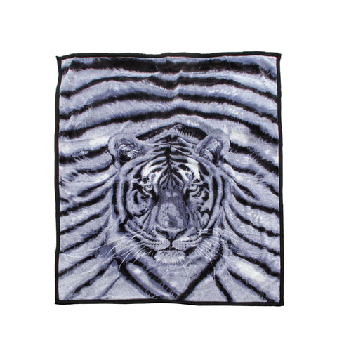 1000GSM White Tiger Luxury 2 Ply Mink Blanket 200 x 240 cm - Soft Polyester - SuperSaverAU - view 1