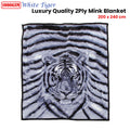 1000GSM White Tiger Luxury 2 Ply Mink Blanket 200 x 240 cm - Soft Polyester - SuperSaverAU - view 2