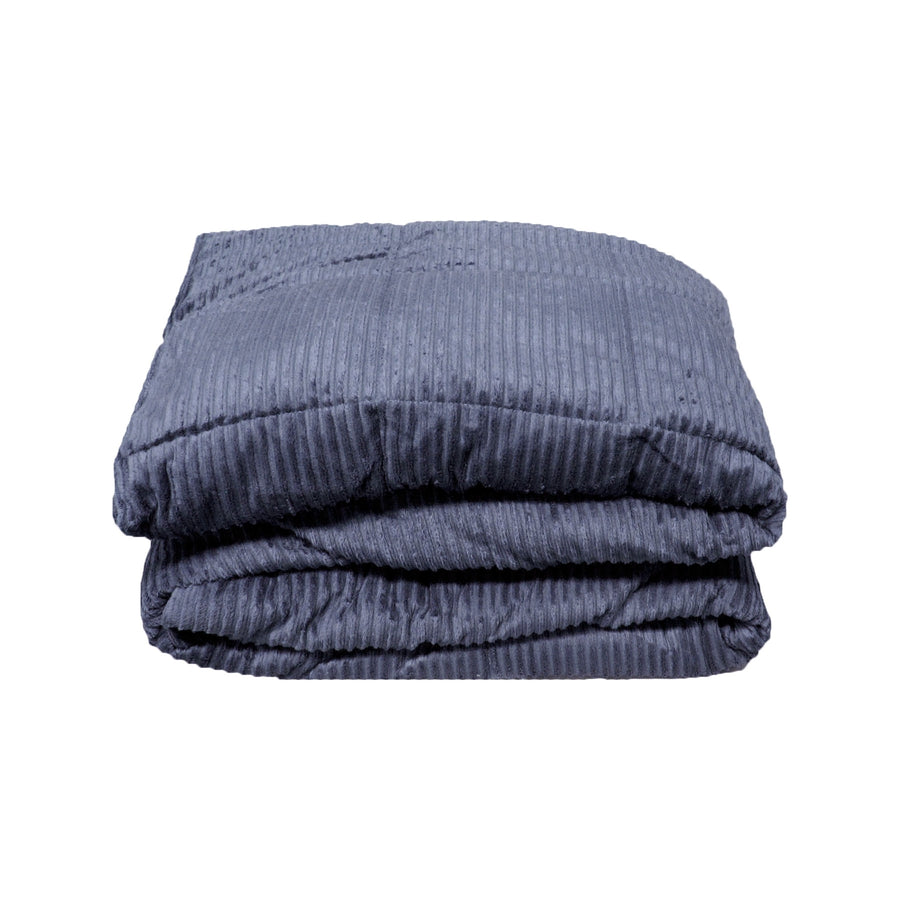 Steel Blue Micro Plush Blanket Queen 220 x 240 cm - Quilted Design, Machine Washable - SuperSaverAU - view 1