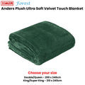 In 2 Linen Plush Velvet Touch Blanket – Forest Double/Queen, 350GSM