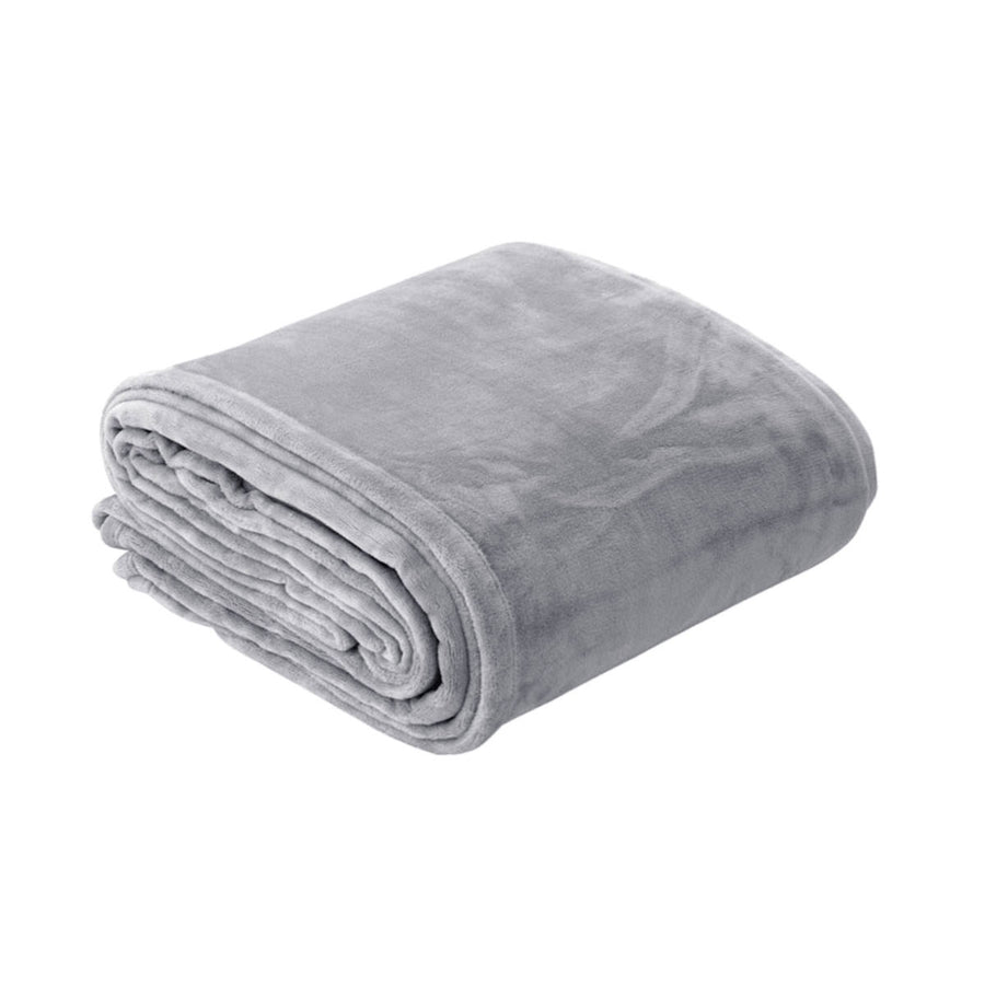 In 2 Linen Plush Velvet Touch Blanket – Silver Double/Queen, 350GSM
