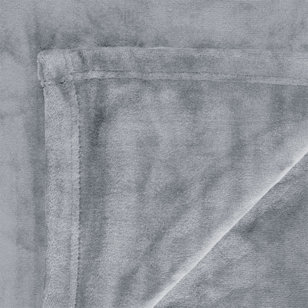 In 2 Linen Plush Velvet Touch Blanket – Silver Double/Queen, 350GSM