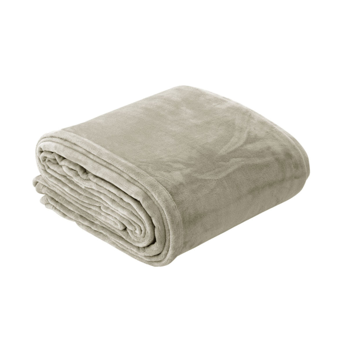 In 2 Linen Plush Velvet Touch Blanket – Taupe Double/Queen, 350GSM