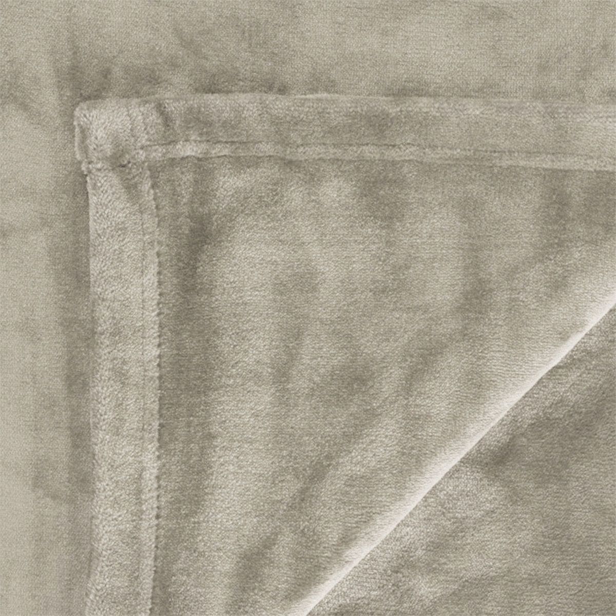 In 2 Linen Plush Velvet Touch Blanket – Taupe Double/Queen, 350GSM