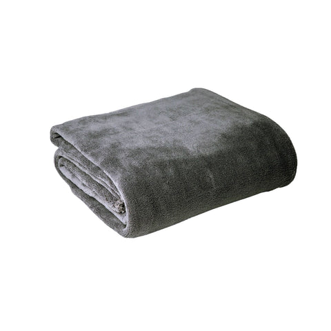 Hotel Living Super Soft Coral Fleece Blanket Single 160x210 cm - Grey - SuperSaverAU - view 1