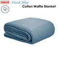 Cotton Waffle Blanket Dusk Blue 300GSM Single - Soft Touch, Machine Washable - SuperSaverAU - view 2