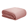 Cotton Waffle Blanket Dusty Pink Single 300GSM Soft Touch 100% Cotton - SuperSaverAU - view 1