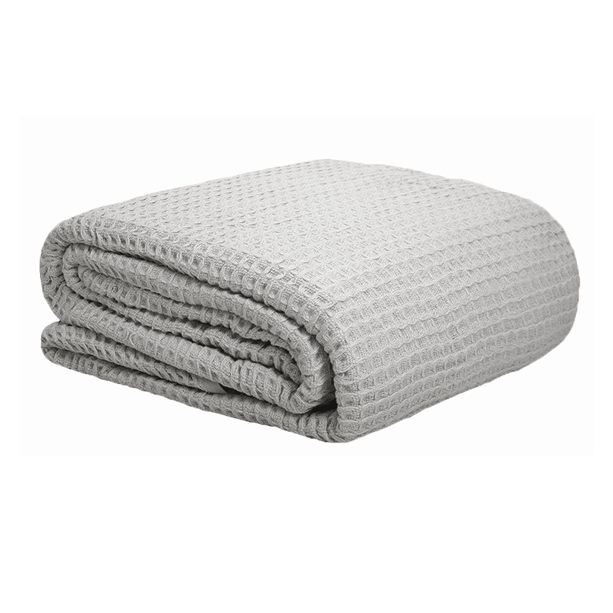 Cotton Waffle Blanket Silver 300GSM Queen - Soft Touch, Machine Washable - SuperSaverAU - view 1