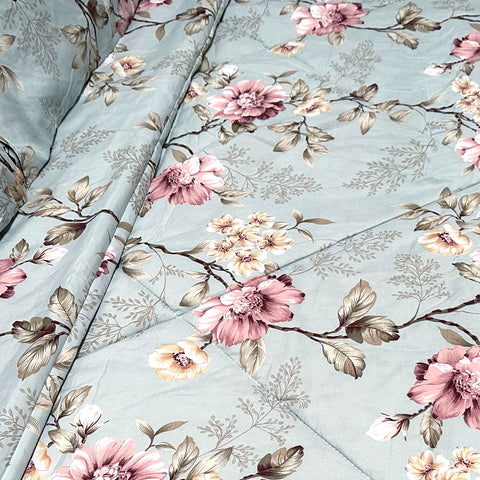 Hotel Living 3 Pce Light Weight Microfiber Comforter Set Queen/King Floral Vintage - SuperSaverAU - view 1