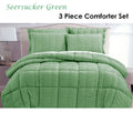 Hotel Living Green Seersucker Comforter Set – Queen 3 Piece