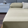 400TC Cotton Percale King Single Combo Set 50cm Wall Taupe - Solid Colour Design - SuperSaverAU - view 1