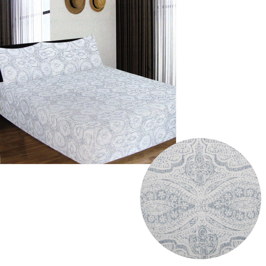 ICF Store Cotton Flannel Combo Fitted Sheet Set Queen - Romano, 150GSM, Breathable - SuperSaverAU - view 1