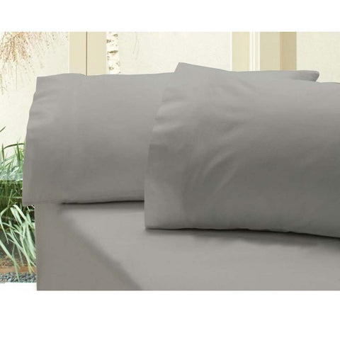 Premium Revive Cotton Sateen Fitted Sheet Combo Set 400TC - Grey, Double