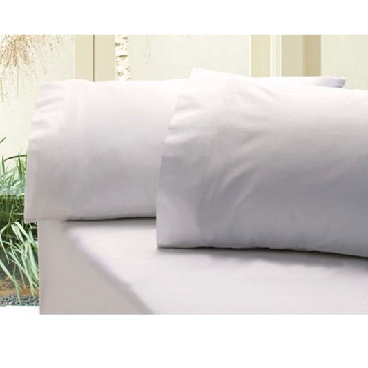 Revive Cotton Sateen 400TC Fitted Sheet Set Double - White, 1 Fitted Sheet & 2 Pillowcases