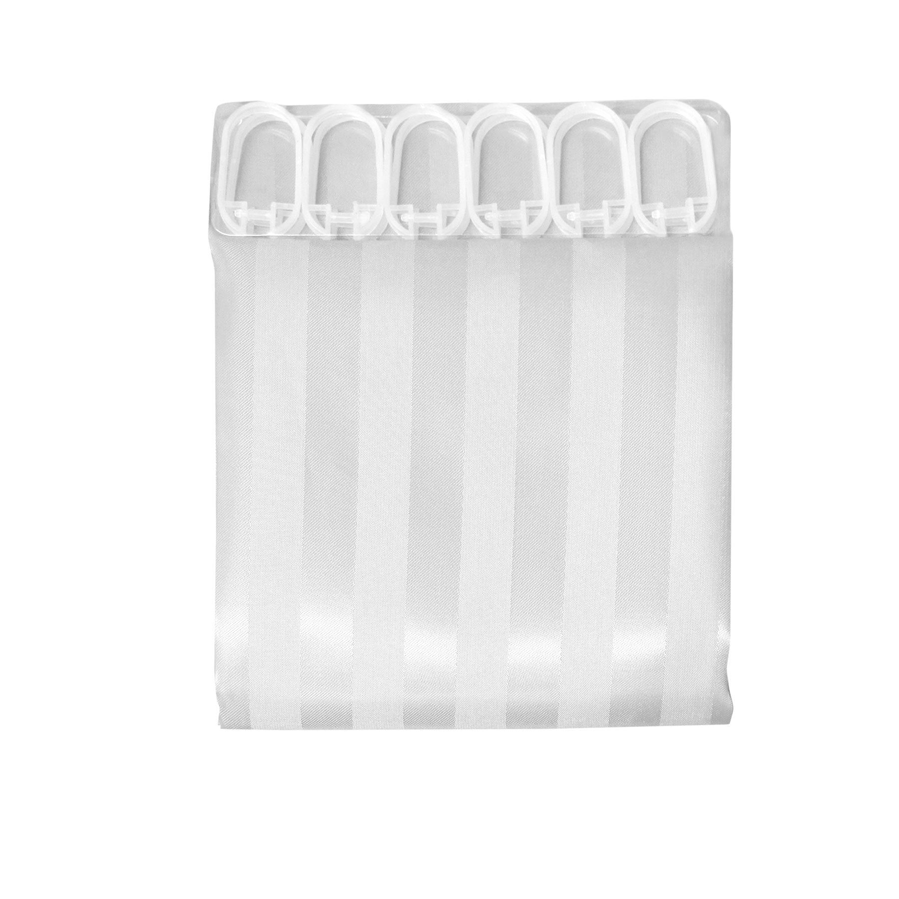 Jacquard Stripe Shower Curtain 180 x 180 cm with Weighted Hem - White - SuperSaverAU - view 1