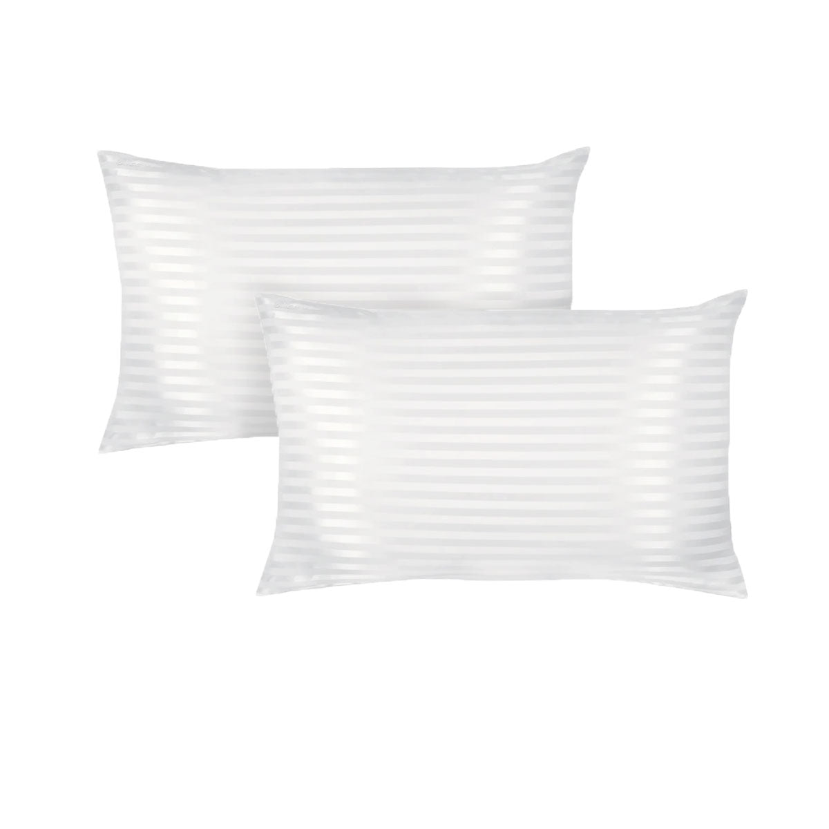 600GSM Twin Pack Microfibre Standard Pillows 45 x 70 cm - Soft Striped Design - SuperSaverAU - view 1