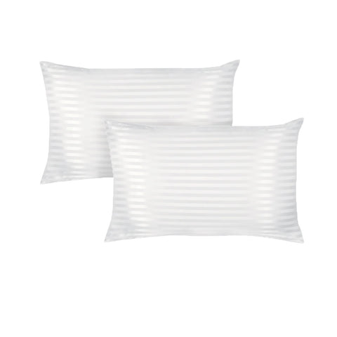 600GSM Twin Pack Microfibre Standard Pillows 45 x 70 cm - Soft Striped Design - SuperSaverAU - view 1