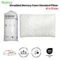 Premium Repose Shredded Memory Foam Pillow with Hypoallergenic Design - 47 x 73cm