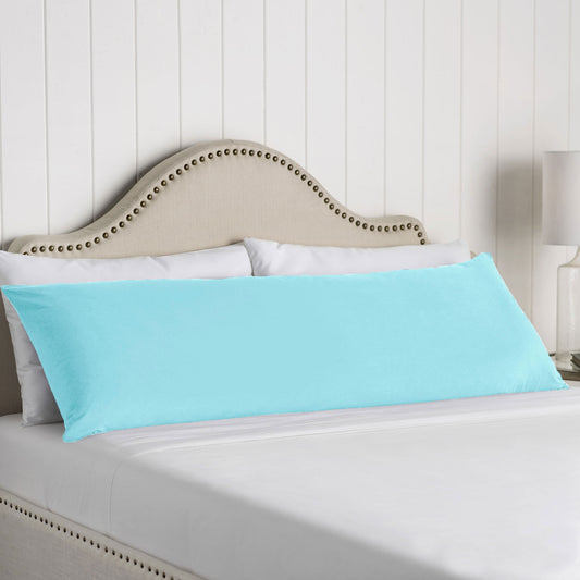 Artex 100% Cotton Body Pillowcase Aqua 48 x 145 cm - Solid Colour Design