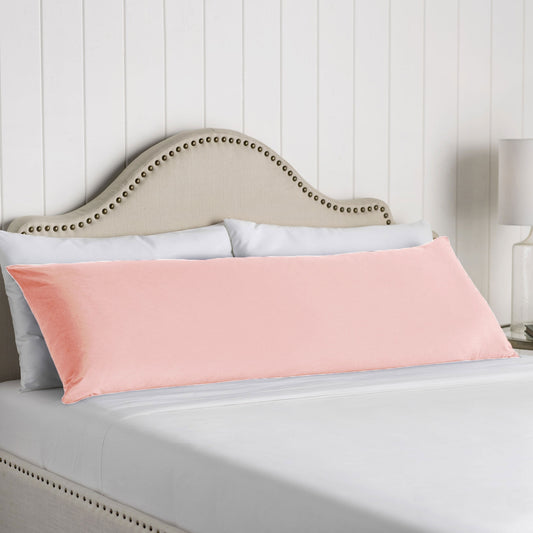 Artex 100% Cotton Body Pillowcase Light Peach 48 x 145 cm, Solid Colour Design