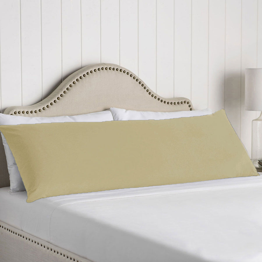 Artex 100% Cotton Body Pillowcase Solid Colour 48 x 145 cm Light Taupe - SuperSaverAU - view 1