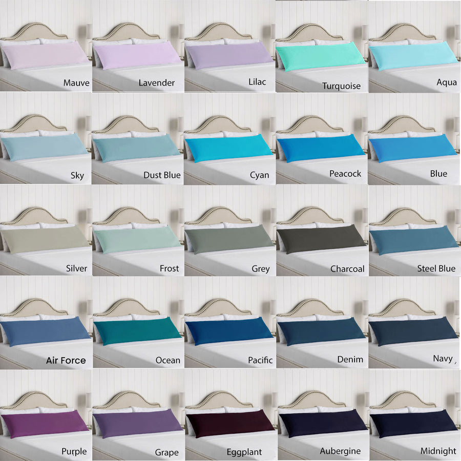 Artex 100% Cotton Body Pillowcase, Solid Colour, 48 x 145 cm, Easy Care - SuperSaverAU - view 1
