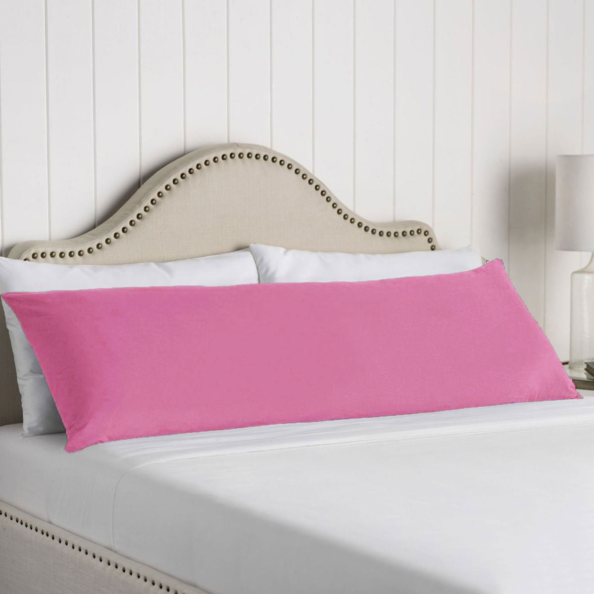 Artex 100% Cotton Body Pillowcase Taffy Pink 48 x 145 cm - Solid Colour Design