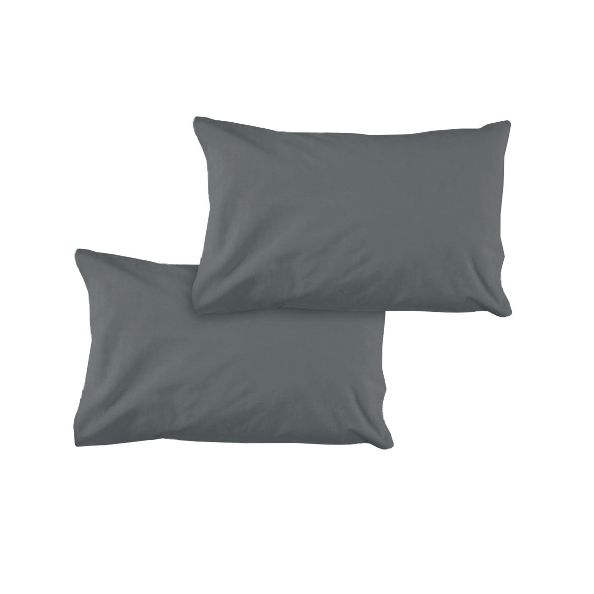 Charcoal Solid Colour Microfiber Standard Pillowcases 48x73cm with Envelope Flap - SuperSaverAU - view 1
