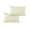 Cream Pair of Solid Colour Microfiber Standard Pillowcases 48x73cmx15cm Flap - SuperSaverAU - view 1