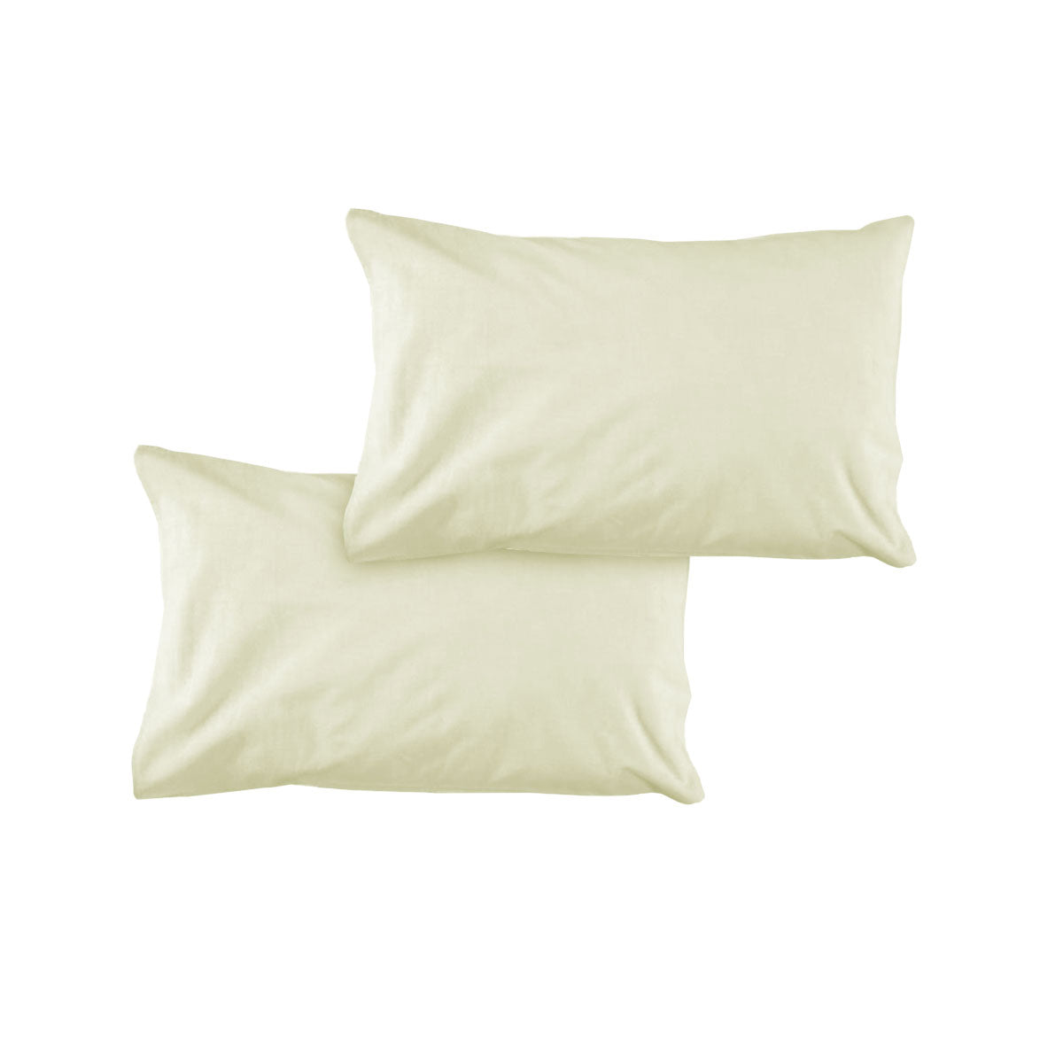 Cream Pair of Solid Colour Microfiber Standard Pillowcases 48x73cmx15cm Flap - SuperSaverAU - view 1