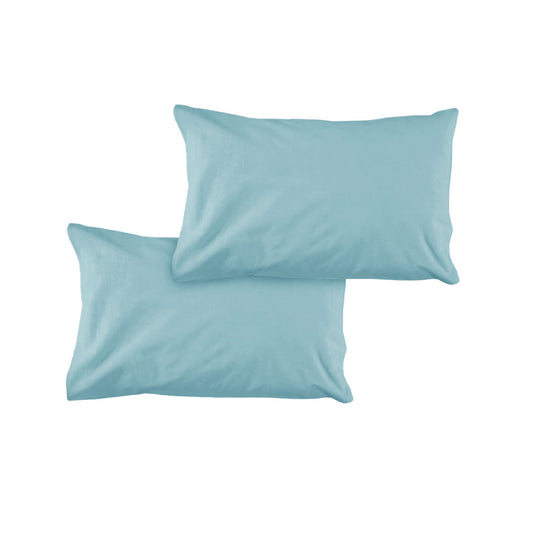 Frost Blue Solid Colour Microfiber Standard Pillowcases 48x73cmx15cm (Flap)