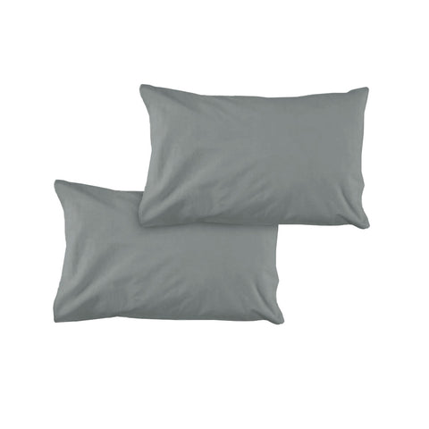 Solid Colour Microfiber Standard Pillowcases 48x73cmx15cm (Flap) Grey - Soft & Durable - SuperSaverAU - view 1