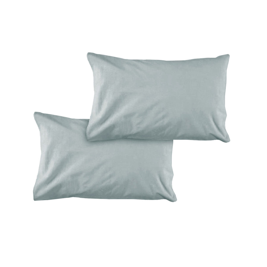 Solid Colour Microfiber Pillowcases 48x73cmx15cm (Flap) - Silver, Soft & Durable - SuperSaverAU - view 1