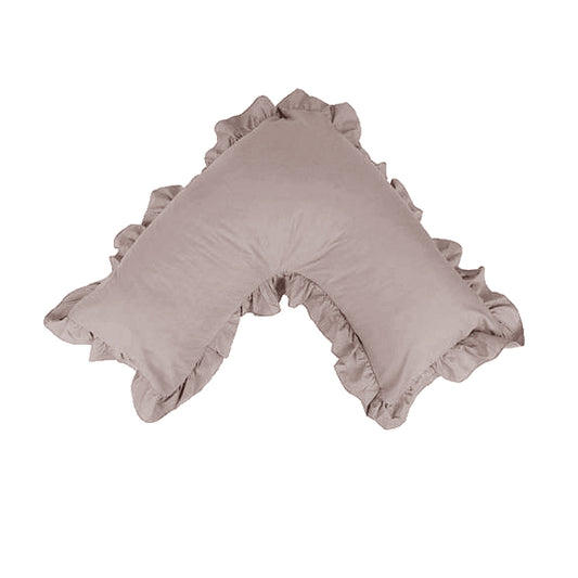 Artex Cotton Polyester V Shape Ruffled Pillowcase - Soft, Machine Washable