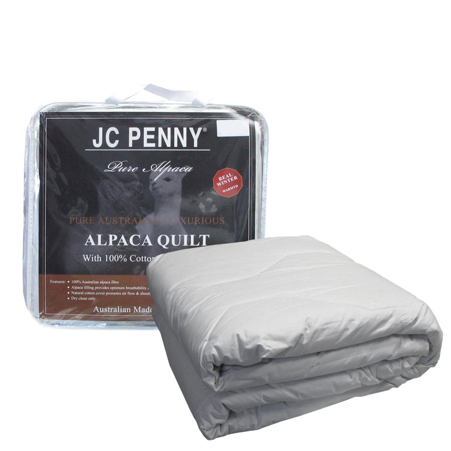 350GSM Alpaca Quilt with Cotton Japara Cover - 180 x 210cm, Australian Made - SuperSaverAU - view 1
