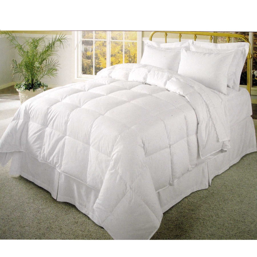 500GSM Cotton Cover Polyester Fill Quilt Queen - Square Quilted Design, 210 x 210 cm - SuperSaverAU - view 1
