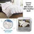 Luxury Duck 80% Down 20% Feather Quilt King - 650 Power Fill, Antimicrobial - SuperSaverAU - view 2