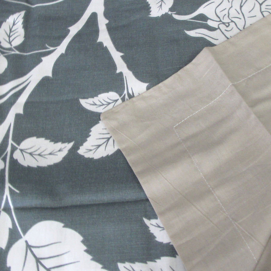 300TC Gardenia Charcoal Reversible Cotton Quilt Cover Set King - Floral Design - SuperSaverAU - view 1