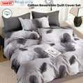 Heidi Grey Reversible Cotton Quilt Cover Set King - 300TC, Soft & Breathable - SuperSaverAU - view 2