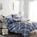Koi Reversible Cotton Quilt Cover Set King - 300TC, Geometric Print Design - SuperSaverAU - view 1