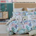 300TC Lily Flowers Multi Reversible Cotton Floral Quilt Cover Set Queen - SuperSaverAU - view 2