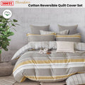 Theodore Grey Reversible Cotton Quilt Cover Set King - 300TC, Stripes Design - SuperSaverAU - view 1