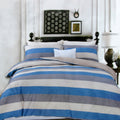 Beachy Stripes 250TC Cotton Quilt Cover Set Queen - 1 Cover & 2 Pillowcases - SuperSaverAU - view 1