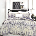 Elizabeth 250TC Cotton Reversible Quilt Cover Set Queen - Damask Design, Mauve - SuperSaverAU - view 1