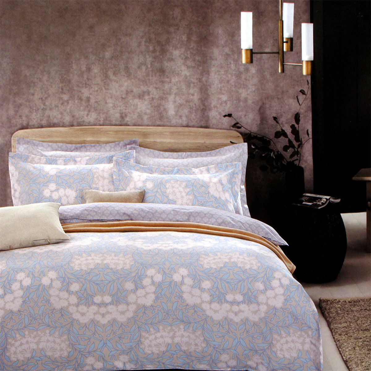 Florence Cotton Reversible Quilt Cover Set 250TC King - Floral Print Design - SuperSaverAU - view 1