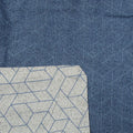 Halifax Cotton Reversible Quilt Cover Set Queen - 250TC, Geometric Design, Blue/Taupe - SuperSaverAU - view 2
