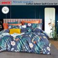 Mirade Garden 400TC Cotton Sateen Quilt Cover Set Queen - Botanical Print Design - SuperSaverAU - view 2