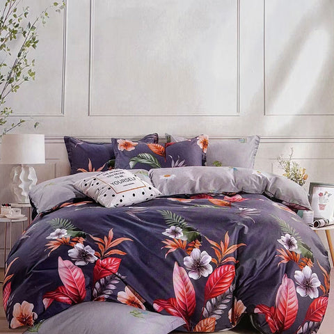 Paradiso 100% Cotton Reversible Quilt Cover Set King - Floral Design, Machine Washable - SuperSaverAU - view 1