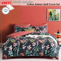 Secret Garden 400TC Cotton Sateen Quilt Cover Set King - Botanical Print Design - SuperSaverAU - view 2