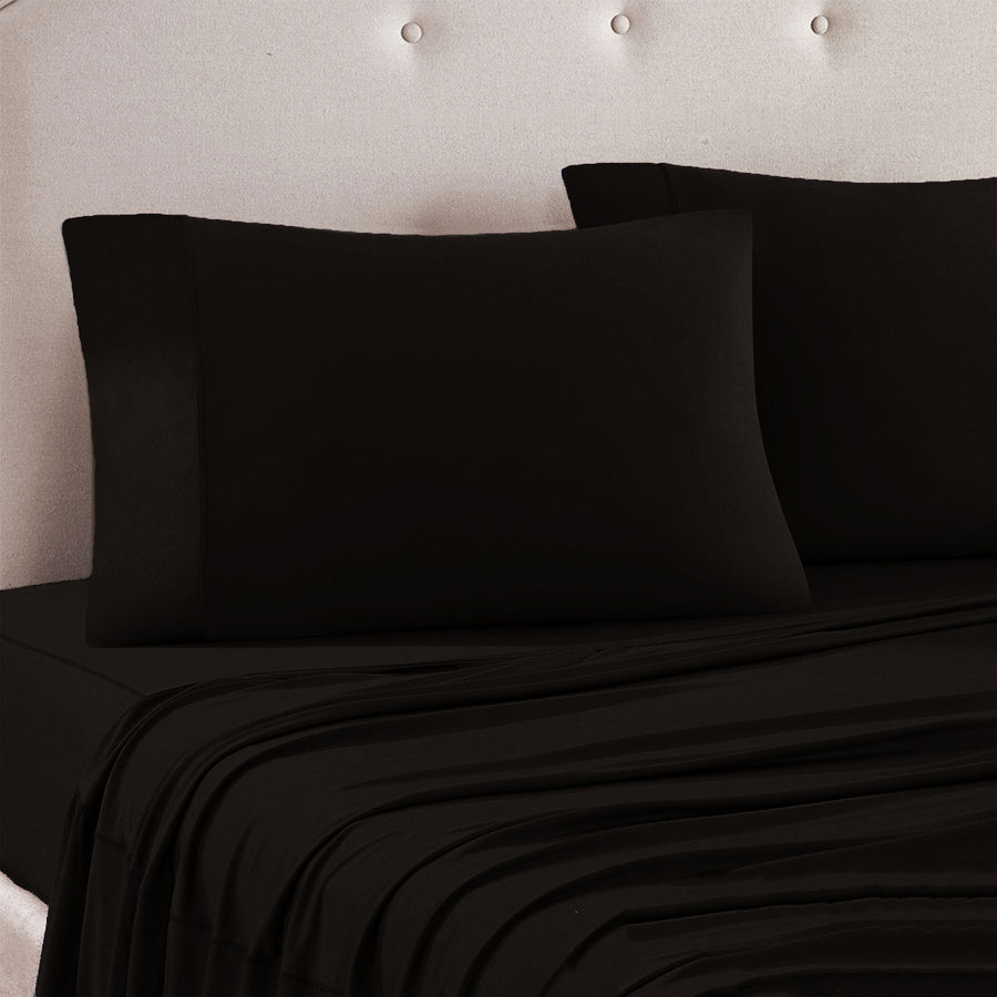 Art Terrace Microfiber Sheet Set Queen 33cm Wall Dark Chocolate - Soft & Breathable - SuperSaverAU - view 1